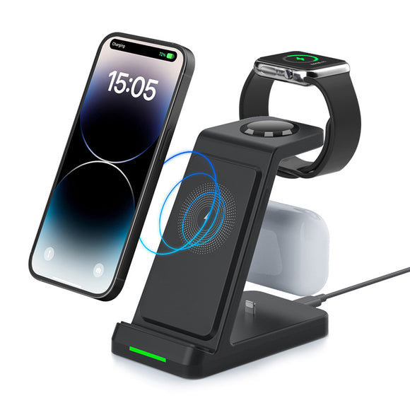 3-in-1 Fast Charging Wireless Charger and Mobile Phone Holder