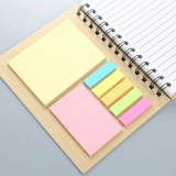 Recycled Notebook with Colored Tabs, Sticky Pad and Ball Pen