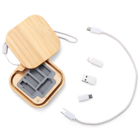 Bamboo 4-in-1 Charging Cable (Square)