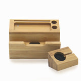 Bamboo charging Dock Stand holder come with USB Ports