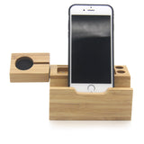 Bamboo charging Dock Stand holder come with USB Ports