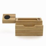 Bamboo charging Dock Stand holder come with USB Ports