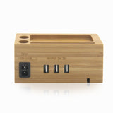 Bamboo charging Dock Stand holder come with USB Ports
