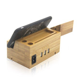 Bamboo charging Dock Stand holder come with USB Ports
