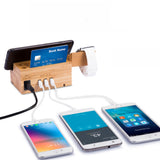 Bamboo charging Dock Stand holder come with USB Ports
