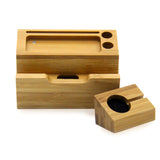 Bamboo charging Dock Stand holder come with USB Ports