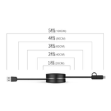 2 in 1 Retractable data charging iphone cable