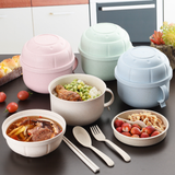 3 Tier Wheat Lunch Box with Cutlery Set