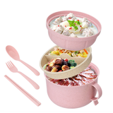 3 Tier Wheat Lunch Box with Cutlery Set
