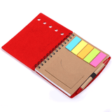 Recycled Notebook with colored Tabs, Namecard Slot and Ball Pen