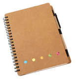 Recycled Notebook with Colored Tabs and Ball Pen