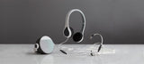 Oova Headphone With Mic, Grey/White
