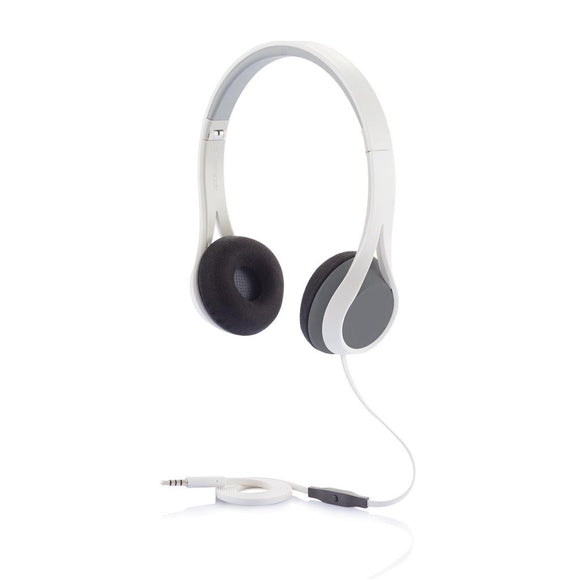 Oova Headphone With Mic, Grey/White